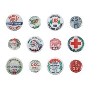 Idea-Ology Mini Flair Buttons 12/Pkg-Christmas