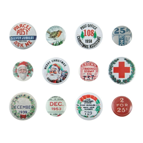 Idea-Ology Mini Flair Buttons 12/Pkg-Christmas