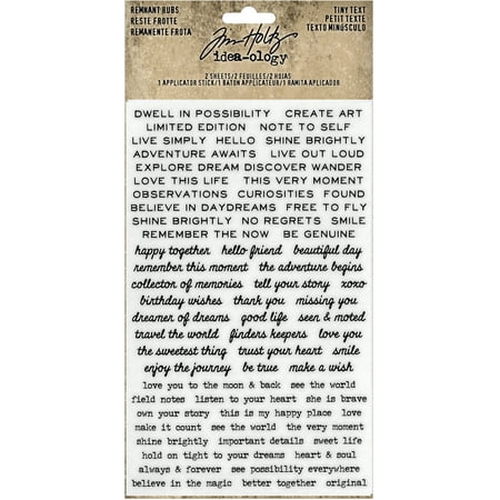 Idea-Ology Remnant Rubs Rub-Ons 4.75"X7.75" 2/Pkg-Tiny Text