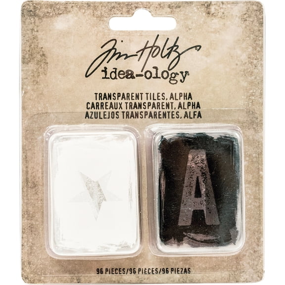 Idea-Ology Transparent Alpha Tiles 96/Pkg-Letters, Numbers & Symbols 1.25"X1.75"