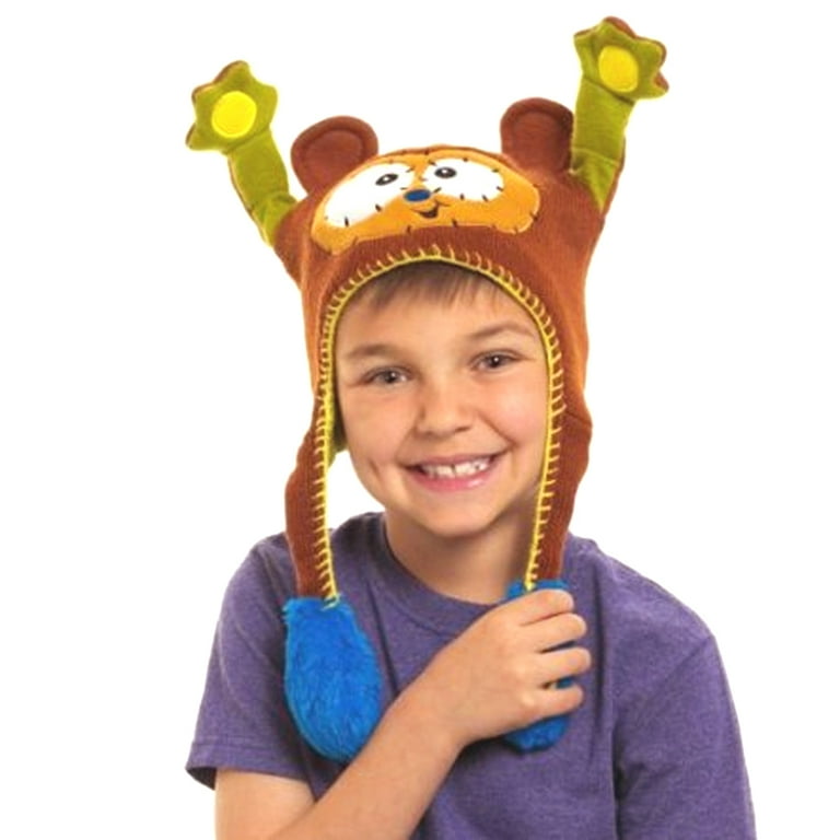 Idea Village - Flipeez Peek-a-Boo Monkey Action Hat Fleece Lining