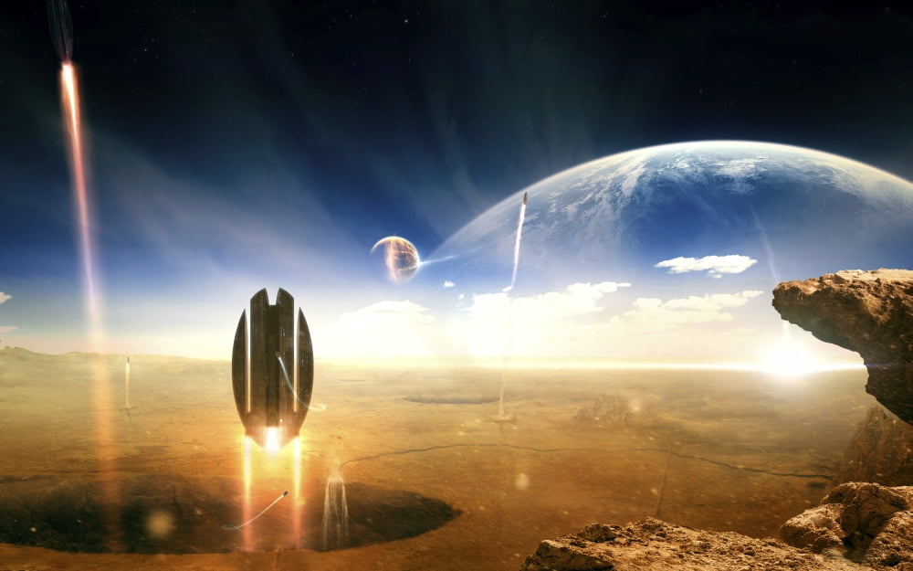 Idea taken from Star Trek The project turns dead and lifeless planets into green earth-like habitats Canvas Art - Tobias RoetschStocktrek Images (36 x 23)