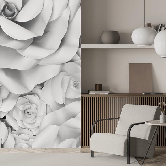 Idea4wall 2pcs 3D View Rose Pattern Stick Wallpaper Removable Wall Murals Large Wall Stickers for Home Decoration, 120"x48"