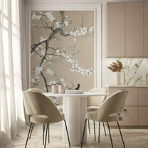 Idea4wall 2pcs Cherry Blossom Branch Elegant Floral Botanical Wall Murals, Removable Self-Adhesive Stick Wallpaper Large Wall Stickers for Home Decorative, 48"x108"