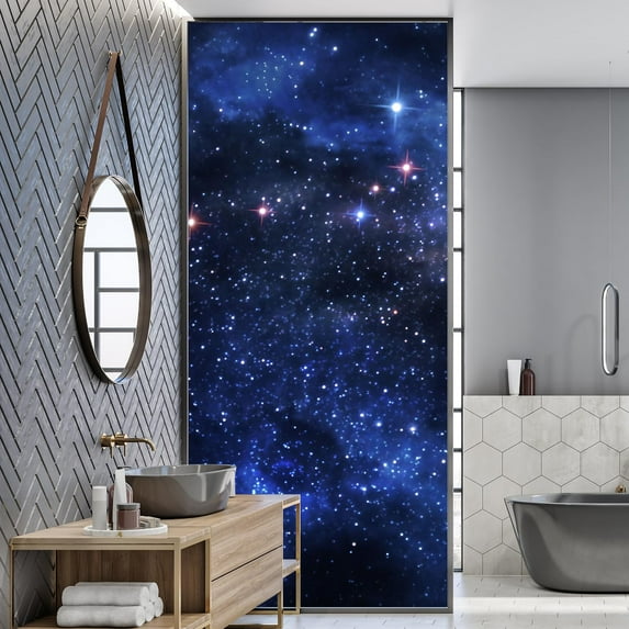 Idea4wall 2pcs Constellation Starry Sky Milky Way Stick Wallpaper Removable Wall Murals Large Wall Stickers for Home Decoration, 96"x48"
