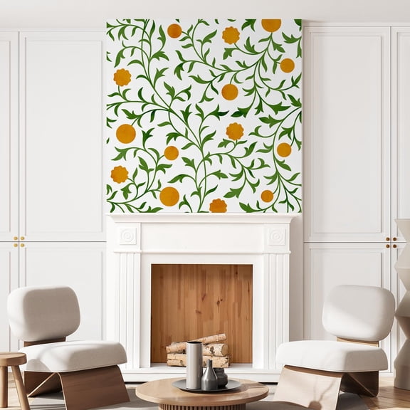 Idea4wall 2pcs Floral Bloom and Citrus Vibrant Design Wall Murals, Not Peel and Stick, Non-Woven Wallpaper Large Wall Decoration for Rooms, 48"x48"