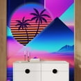 thumbnail image 1 of Idea4wall 2pcs Geometric Sunset Beach Modern Pink and Blue Tone Stylish Wall Murals, Removable Self-Adhesive Stick Wallpaper Large Wall Stickers for Home Decorative, 48"x132", 1 of 5