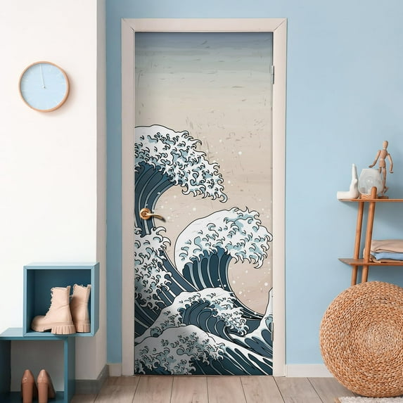 Idea4wall 2pcs Kobe River Japanese Style Stick Wallpaper Removable Wall Murals Large Wall Stickers for Home Decoration, 72"x48"