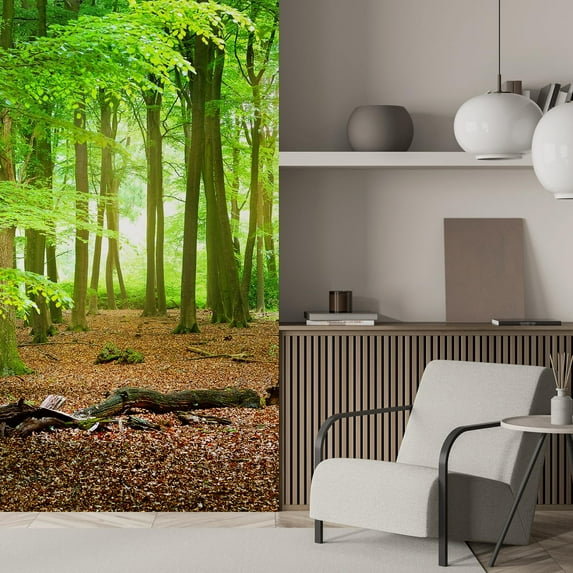 Idea4wall 2pcs Nature Forest Path Stick Wallpaper Removable Wall Murals Large Wall Stickers for Home Decoration, 108"x48"