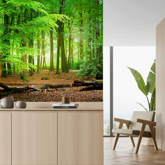 Idea4wall 2pcs Nature Forest Path Stick Wallpaper Removable Wall Murals Large Wall Stickers for Home Decoration, 48"x48"