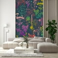 thumbnail image 1 of Idea4wall 2pcs Neon Botanical Garden Vibrant and Colorful Floral Wall Murals, Removable Self-Adhesive Stick Wallpaper Large Wall Stickers for Home Decorative, 48"x108", 1 of 5