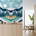 thumbnail image 1 of Idea4wall 2pcs Nordic Style Snowy Mountain & Pine Trees Stick Wallpaper Removable Wall Murals Large Wall Stickers for Home Decoration, 48"x48", 1 of 5