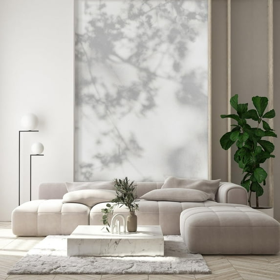 Idea4wall 2pcs Subtle Tree Shadow Minimalist Nature-Inspired Soft Gray Tones Wall Murals, Removable Self-Adhesive Stick Wallpaper Large Wall Stickers for Home Decorative, 48"x72"