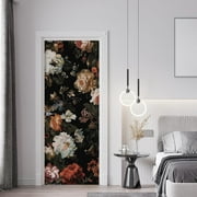 Idea4wall 2pcs Vintage Floral Bouquet Classic Dark Botanical Wall Murals, Removable Self-Adhesive Stick Wallpaper Large Wall Stickers for Home Decorative, 48"x96"