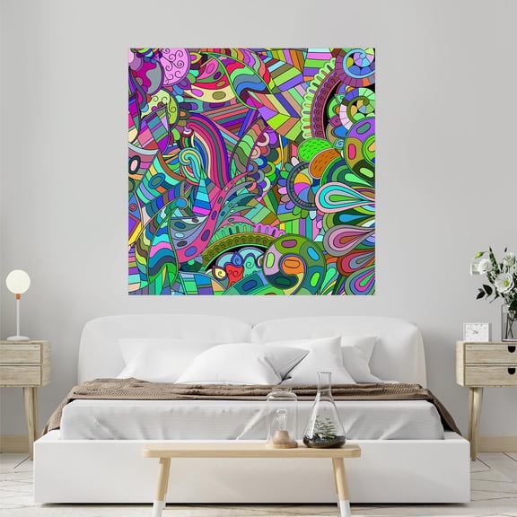 Idea4wall 2pcs Watercolor Irregular Graffiti Printed Stick Wallpaper Removable Wall Murals Large Wall Stickers for Home Decoration, 48"x48"