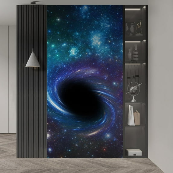 Idea4wall 2pcs Wormhole In Space Stick Wallpaper Removable Wall Murals Large Wall Stickers for Home Decoration, 96"x48"