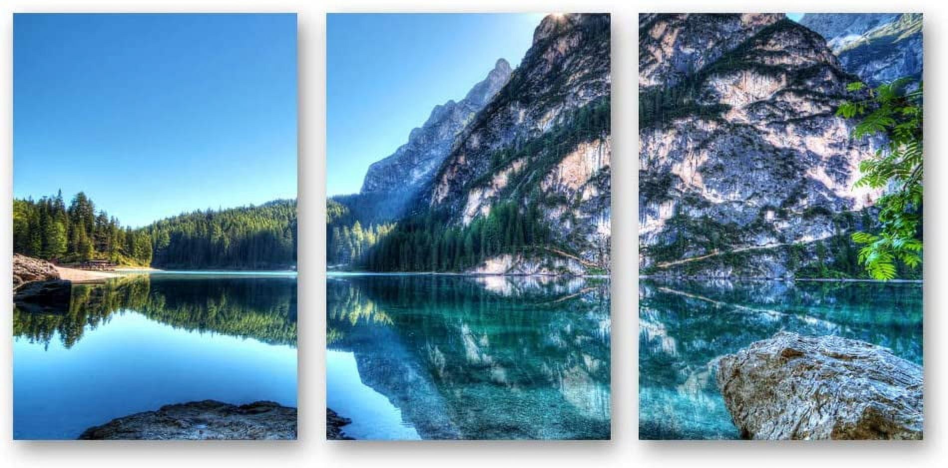 Idea4wall 3 Piece Landscape Canvas Wall Art Mountain and Lake Canvas ...