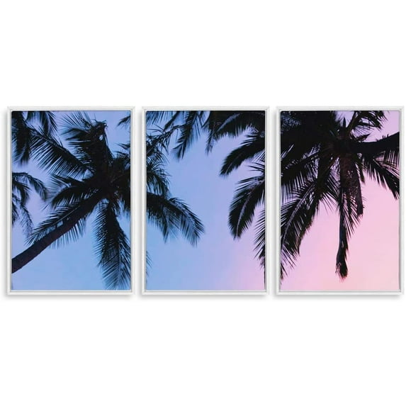 Idea4wall 3 Piece Tropical Canvas Wall Art Palm Tree Canvas Prints Modern Home Wall Decor, 16"x24"