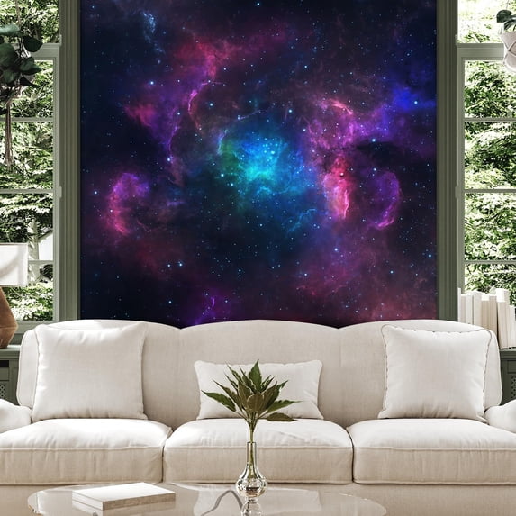 Idea4wall 3pcs Galaxy Eclipse Astronomy & Space Stick Wallpaper Removable Wall Murals Large Wall Stickers for Home Decoration, 72"x72"
