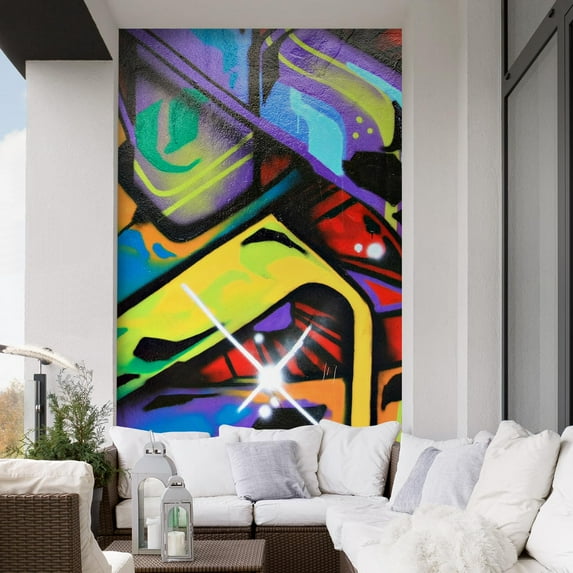 Idea4wall 3pcs Hip pop Street Graffiti Cool Printed Stick Wallpaper Removable Wall Murals Large Wall Stickers for Home Decoration, 132"x72"