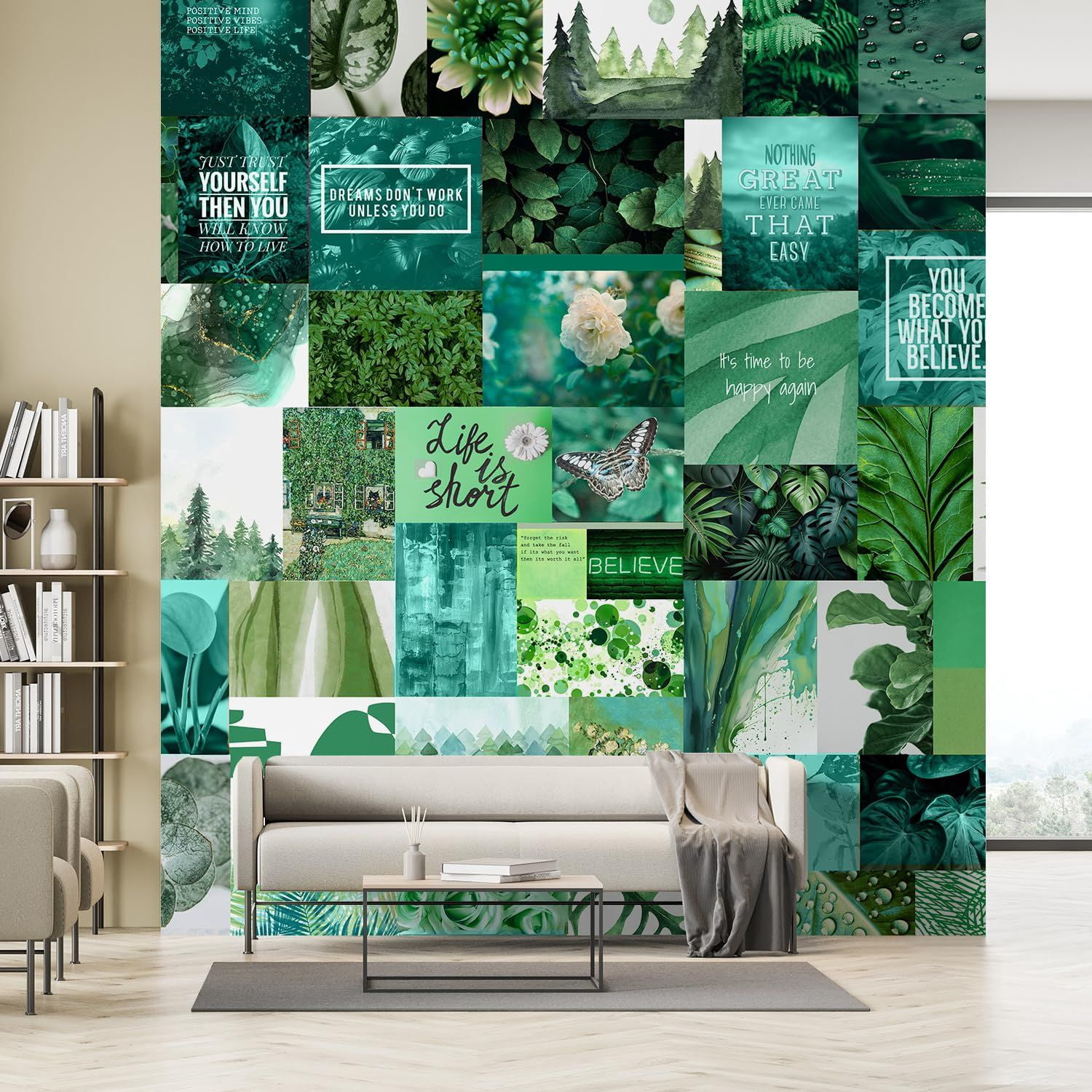 View of Idea4wall 3pcs Inspirational Green Nature Themed Motivational Phrases ...