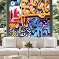 thumbnail image 1 of Idea4wall 3pcs Watercolor Street Graffiti Printed Stick Wallpaper Removable Wall Murals Large Wall Stickers for Home Decoration, 72"x72", 1 of 5