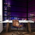 thumbnail image 1 of Idea4wall 4pcs 3D Cityscape Light Night Scene Stick Wallpaper Removable Wall Murals Large Wall Stickers for Home Decoration, 120"x96", 1 of 5