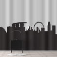 thumbnail image 1 of Idea4wall 4pcs Abstract Black and White Building Peel and Stick Wallpaper Removable Wall Murals Large Wall Stickers for Home Decoration, 66"x24", 1 of 5