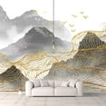 thumbnail image 1 of Idea4wall 4pcs Chinese Style Landscape Peel and Stick Wallpaper Removable Wall Murals Large Wall Stickers for Home Decoration, 66"x24", 1 of 4