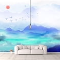thumbnail image 1 of Idea4wall 4pcs Chinese Style Landscape Peel and Stick Wallpaper Removable Wall Murals Large Wall Stickers for Home Decoration, 66"x24", 1 of 5