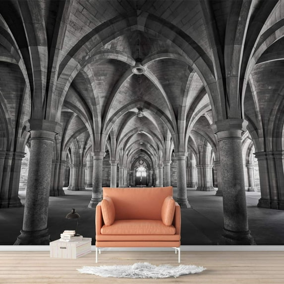 Idea4wall 4pcs Church Peel and Stick Wallpaper Removable Wall Murals Large Wall Stickers for Home Decoration, 66"x24"