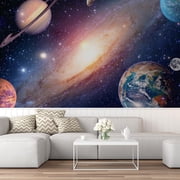 Idea4wall 4pcs Interstellar Cloud Star Galaxy Stick Wallpaper Removable Wall Murals Large Wall Stickers for Home Decoration, 72"x96"
