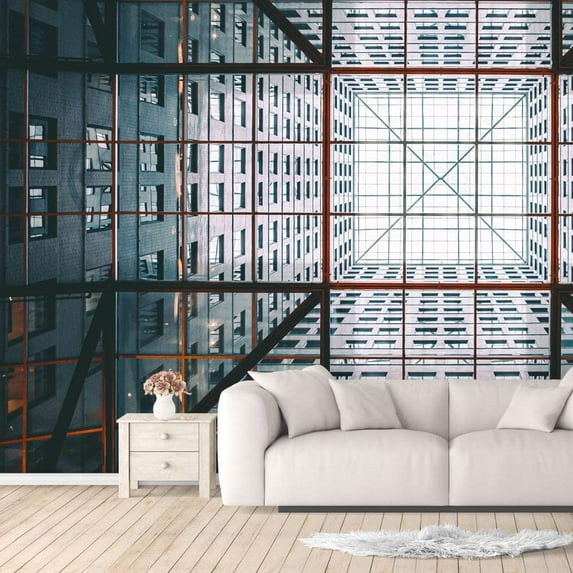 Idea4wall 4pcs Spatial Perspective Peel and Stick Wallpaper Removable Wall Murals Large Wall Stickers for Home Decoration, 66"x24"