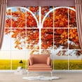 thumbnail image 1 of Idea4wall 4pcs Vies from French Window Peel and Stick Wallpaper Removable Wall Murals Large Wall Stickers for Home Decoration, 66"x24", 1 of 5