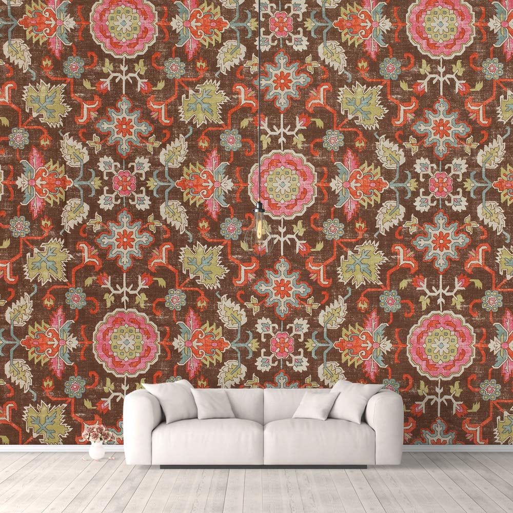 Idea4wall 4pcs Vintage Flowers Peel and Stick Wallpaper Removable Wall ...