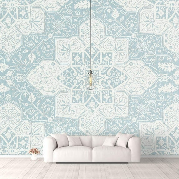 Idea4wall 4pcs Vintage Flowers Peel and Stick Wallpaper Removable Wall Murals Large Wall Stickers for Home Decoration, 66"x24"