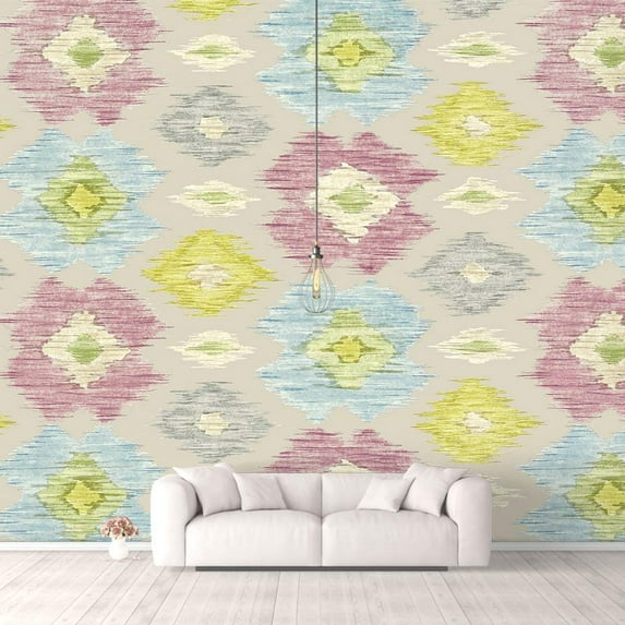 Idea4wall 4pcs Vintage Flowers Peel and Stick Wallpaper Removable Wall Murals Large Wall Stickers for Home Decoration, 66"x24"