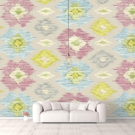 Idea4wall 4pcs Vintage Flowers Peel and Stick Wallpaper Removable Wall Murals Large Wall Stickers for Home Decoration, 66"x24"