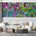 thumbnail image 1 of Idea4wall 4pcs Watercolor Irregular Graffiti Printed Stick Wallpaper Removable Wall Murals Large Wall Stickers for Home Decoration, 48"x96", 1 of 5
