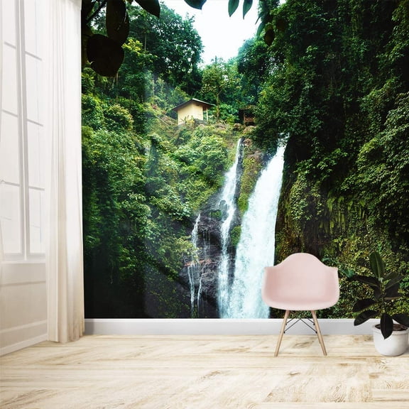 Idea4wall 4pcs Waterfall Peel and Stick Wallpaper Removable Wall Murals Large Wall Stickers for Home Decoration, 66"x24"