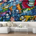 thumbnail image 1 of Idea4wall 5pcs Colorful One-eyed Bacteria Cartoon Printed Stick Wallpaper Removable Wall Murals Large Wall Stickers for Home Decoration, 72"x120", 1 of 5
