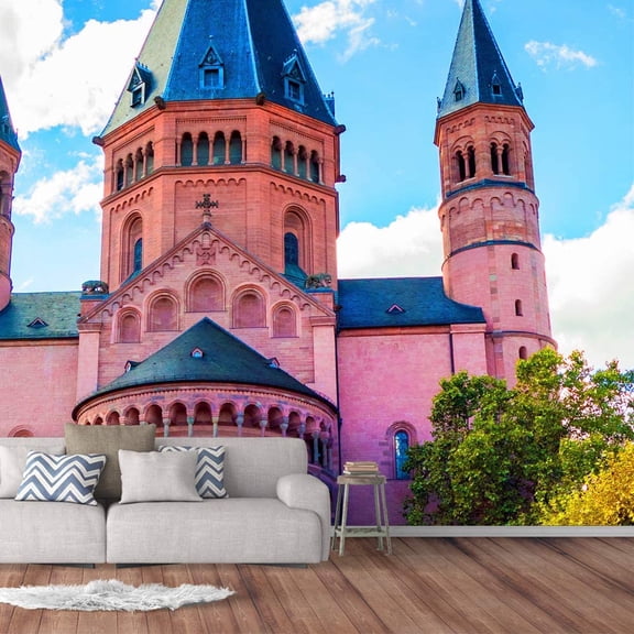 Idea4wall 6pcs Dream Castle Peel and Stick Wallpaper Removable Wall Murals Large Wall Stickers for Home Decoration, 100"x24"