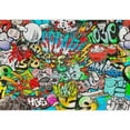 thumbnail image 1 of Idea4wall 6pcs Mural Vibrant Neon Spray Paint Typography Graffiti & Street Art Pop Stick Wallpaper Removable Wall Murals Large Wall Stickers for Home Decoration, 100"x144", 1 of 5