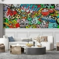 thumbnail image 1 of Idea4wall 6pcs Mural Vibrant Neon Spray Paint Typography Graffiti & Street Art Pop Stick Wallpaper Removable Wall Murals Large Wall Stickers for Home Decoration, 48"x132", 1 of 5
