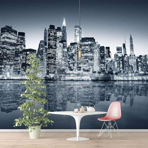 Idea4wall 6pcs Newyork City Peel and Stick Wallpaper Removable Wall Murals Large Wall Stickers for Home Decoration, 100"x24"