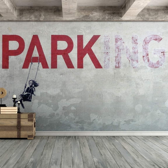 Idea4wall 6pcs Street Art Graffiti Swing Girl Stick Wallpaper Removable Wall Murals Large Wall Stickers for Home Decoration, 100"x144"