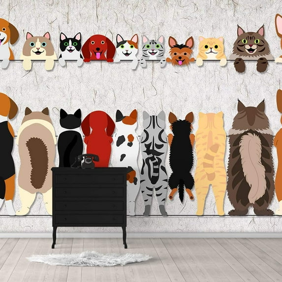 Idea4wall 6pcs Street Graffiti Peel and Stick Wallpaper Removable Wall Murals Large Wall Stickers for Home Decoration, 100"x24"