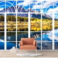 thumbnail image 1 of Idea4wall 6pcs Vies from French Window Peel and Stick Wallpaper Removable Wall Murals Large Wall Stickers for Home Decoration, 100"x24", 1 of 5