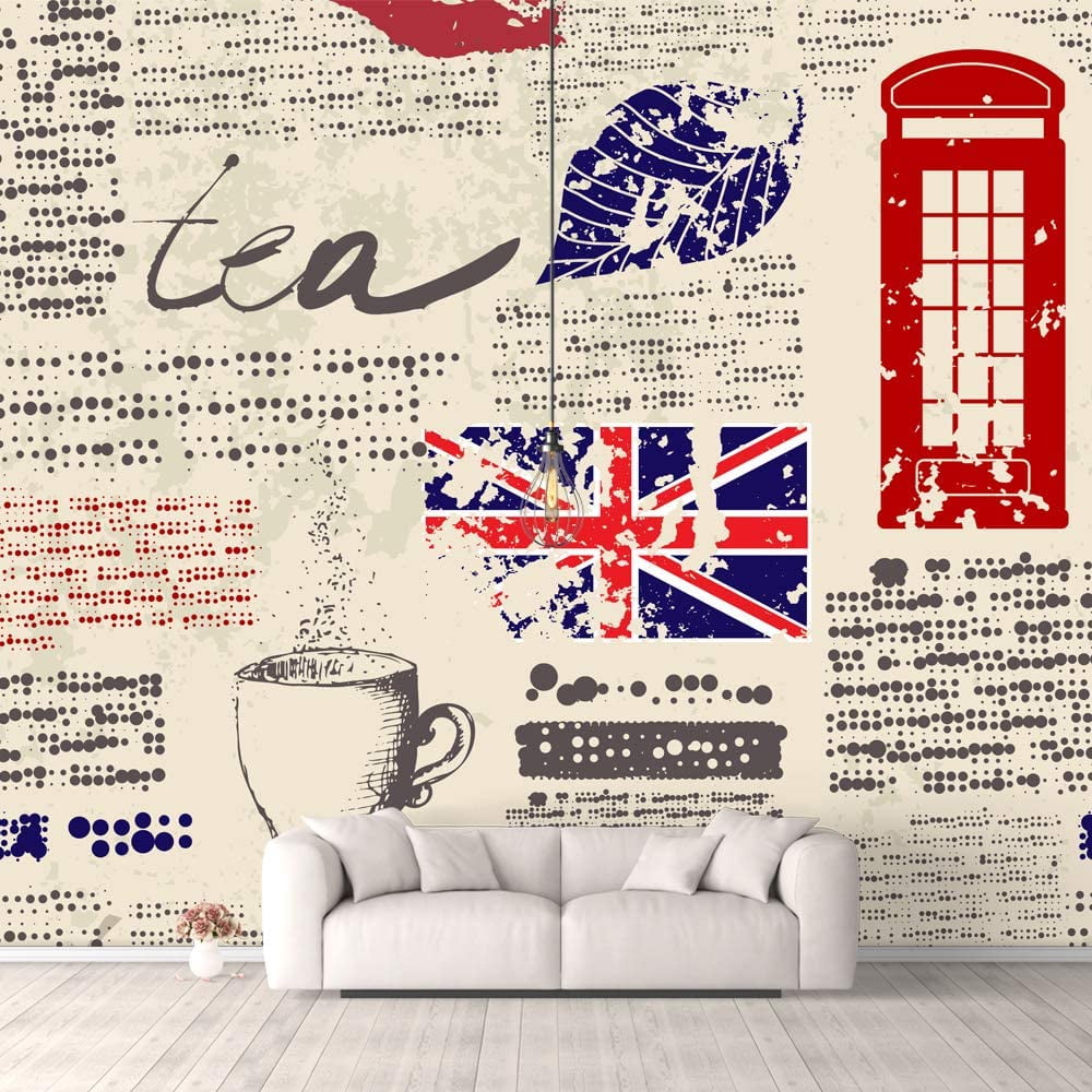 Idea4wall 6pcs Vintage Pictures Collage Peel and Stick Wallpaper Removable Wall Murals Large Wall Stickers for Home Decoration, 100"x24"