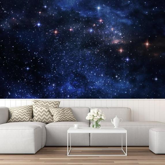 Idea4wall 7pcs Constellation Starry Sky Milky Way Stick Wallpaper Removable Wall Murals Large Wall Stickers for Home Decoration, 72"x168"